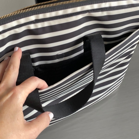 kate spade Black and Ivory Striped Laptop Bag - Picture 11 of 14